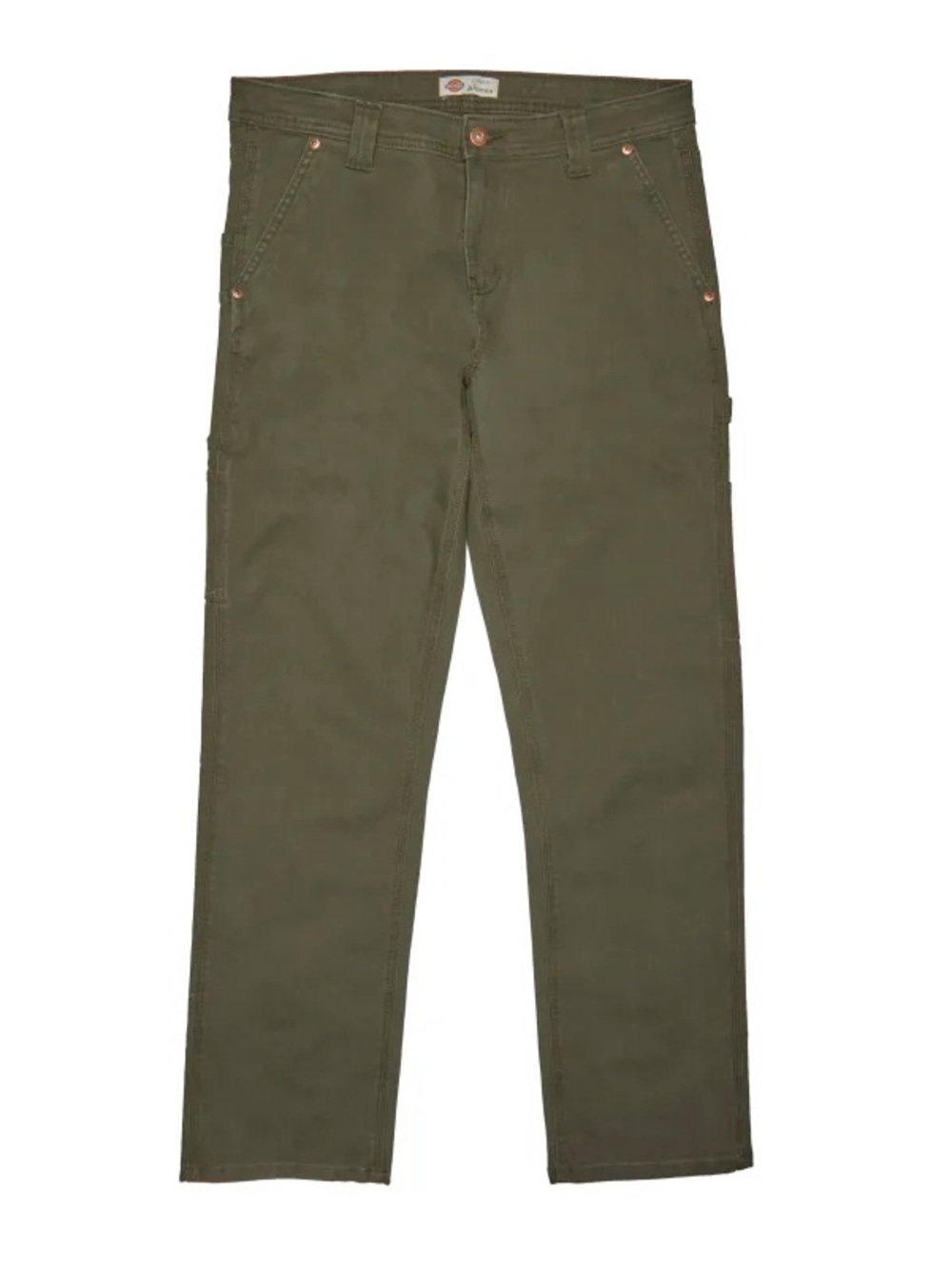 Dickies Women's Moss Green Duck Relaxed Straight Fit Carpenter Pants Size 14 R